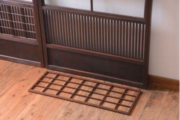 古民具・骨董　モダンなガラス帯格子戸2枚セット