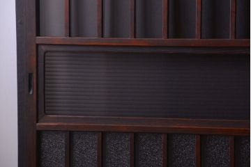 アンティーク　古い木製のレトロなガラス戸2枚セット