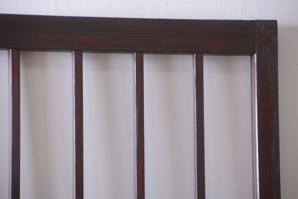 アンティーク　古い木製のレトロなガラス戸2枚セット