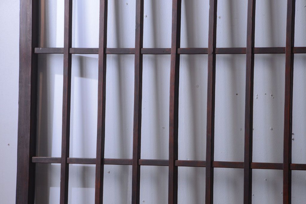 アンティーク　古い木製のレトロなガラス戸2枚セット