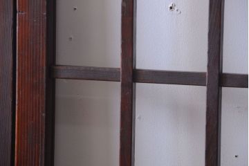 アンティーク　古い木製のレトロなガラス戸2枚セット