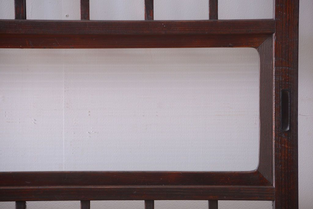 アンティーク　古い木製のレトロなガラス戸2枚セット