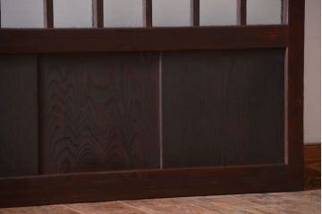 アンティーク　古い木製のレトロなガラス戸2枚セット