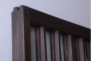 アンティーク　古い木製のレトロなガラス戸2枚セット