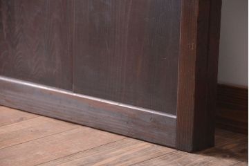 アンティーク　古い木製のレトロなガラス戸2枚セット