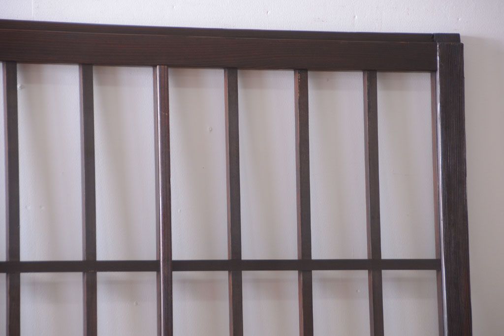 アンティーク　古い木製のレトロなガラス戸2枚セット