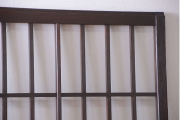 アンティーク　古い木製のレトロなガラス戸2枚セット