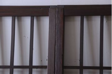 アンティーク　古い木製のレトロなガラス戸2枚セット