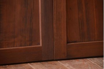 古民具・骨董　古い木のアンティーク升目格子ガラス戸