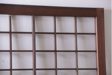 古民具・骨董　古い木のアンティーク升目格子ガラス戸