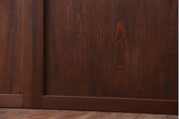 古民具・骨董　古い木のアンティーク升目格子ガラス戸