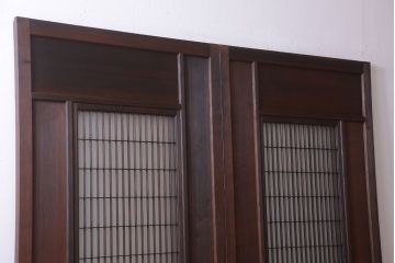 古民具・骨董　高級品!上質な組子すりガラス戸2枚セット