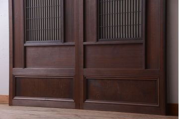 古民具・骨董　高級品!上質な組子すりガラス戸2枚セット