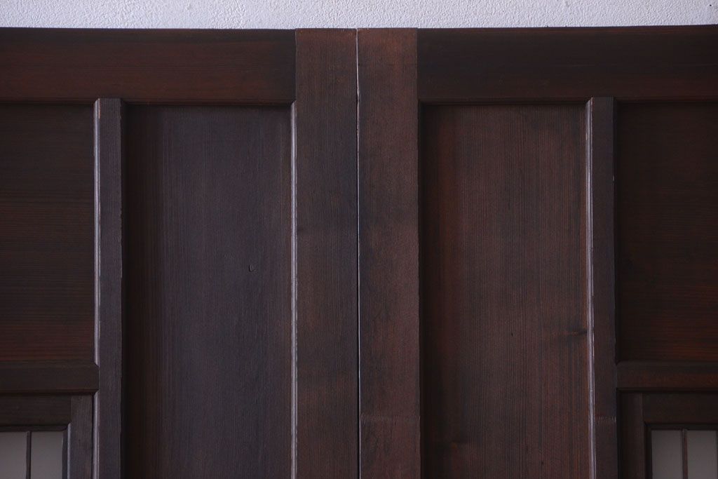 古民具・骨董　高級品!上質な組子すりガラス戸2枚セット