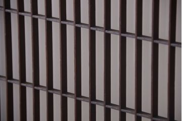 古民具・骨董　高級品!上質な組子すりガラス戸2枚セット