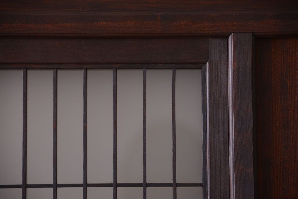 古民具・骨董　高級品!上質な組子すりガラス戸2枚セット