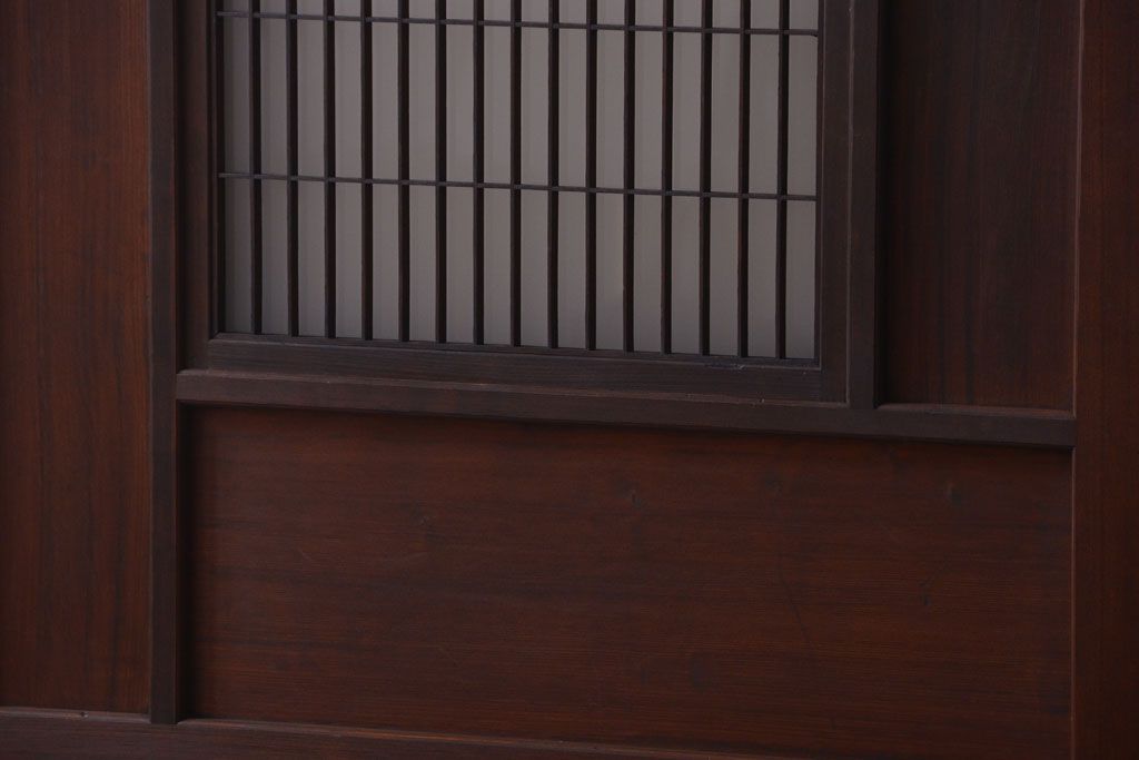 古民具・骨董　高級品!上質な組子すりガラス戸2枚セット