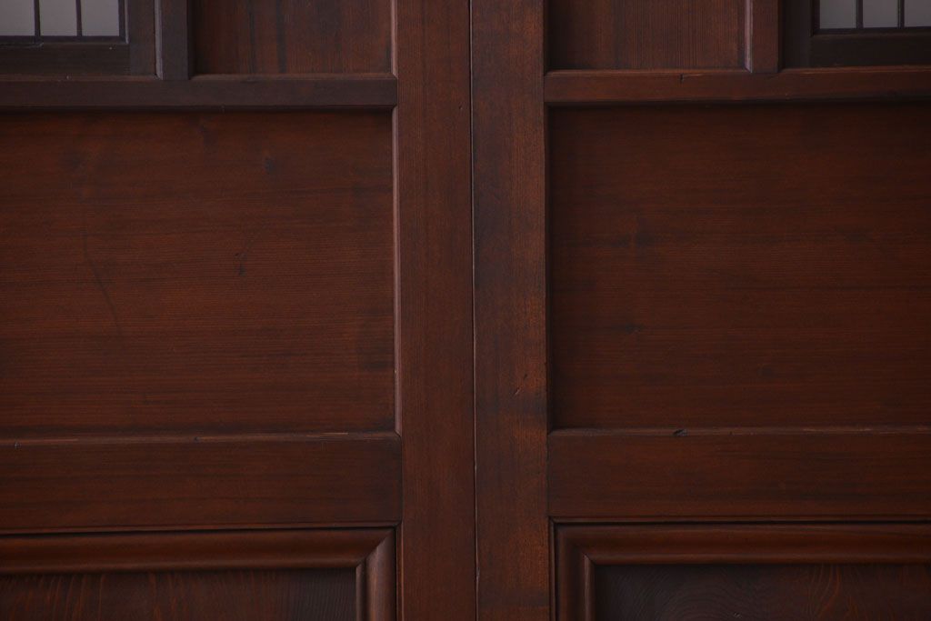 古民具・骨董　高級品!上質な組子すりガラス戸2枚セット