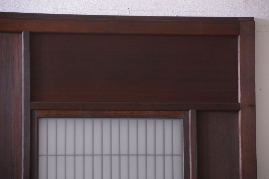 古民具・骨董　高級品!上質な組子すりガラス戸2枚セット