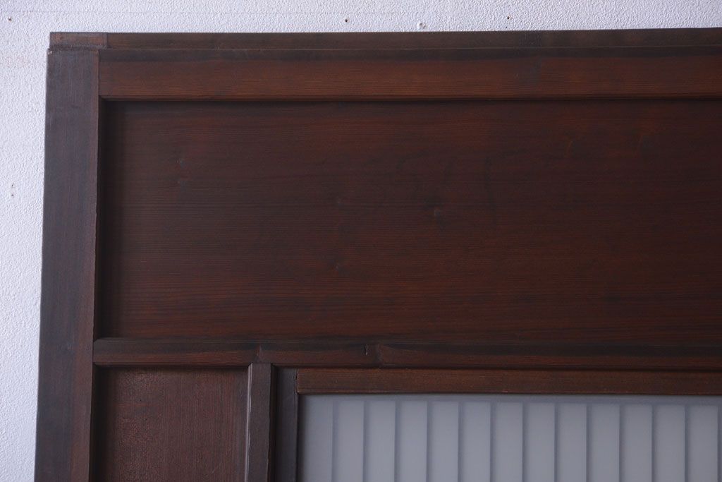 古民具・骨董　高級品!上質な組子すりガラス戸2枚セット