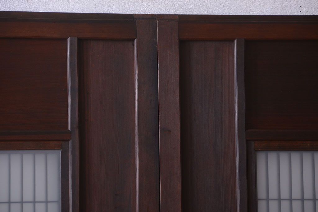 古民具・骨董　高級品!上質な組子すりガラス戸2枚セット