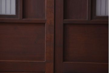 古民具・骨董　高級品!上質な組子すりガラス戸2枚セット