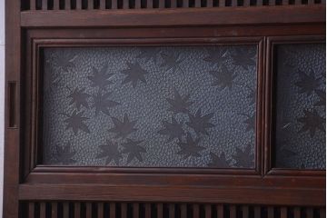 古民具・骨董　腰板欅材!アンティーク格子戸2枚セット