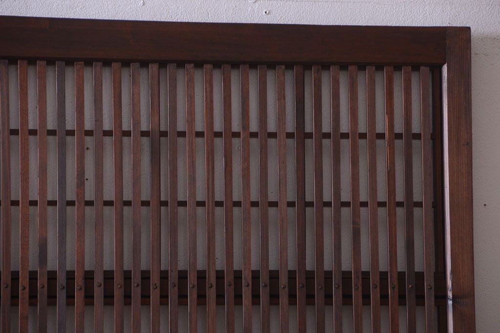 古民具・骨董　腰板欅材!アンティーク格子戸2枚セット