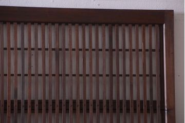 古民具・骨董　腰板欅材!アンティーク格子戸2枚セット