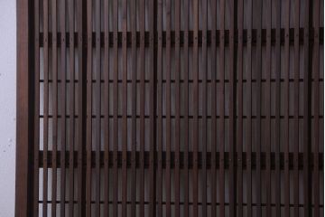 古民具・骨董　腰板欅材!アンティーク格子戸2枚セット