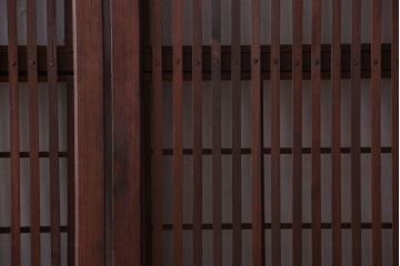 古民具・骨董　腰板欅材!アンティーク格子戸2枚セット