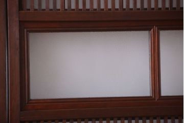 古民具・骨董　腰板欅材!アンティーク格子戸2枚セット