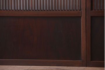 古民具・骨董　腰板欅材!アンティーク格子戸2枚セット