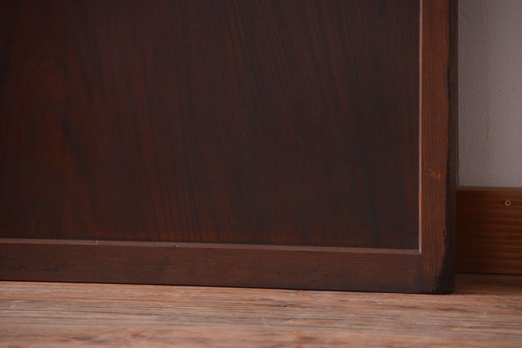 古民具・骨董　腰板欅材!アンティーク格子戸2枚セット