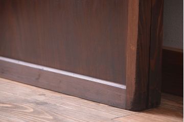 古民具・骨董　腰板欅材!アンティーク格子戸2枚セット