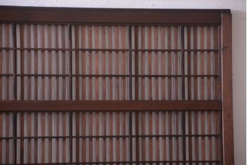 古民具・骨董　腰板欅材!アンティーク格子戸2枚セット