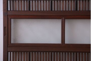 古民具・骨董　腰板欅材!アンティーク格子戸2枚セット