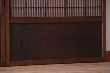 古民具・骨董　腰板欅材!アンティーク格子戸2枚セット