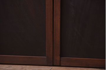 古民具・骨董　腰板欅材!アンティーク格子戸2枚セット