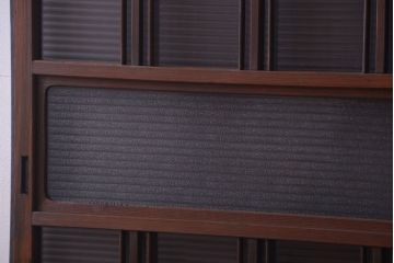和製アンティーク　モールガラス入り!レトロな引き戸2枚セット(2)