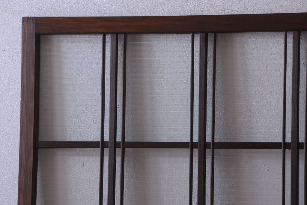 和製アンティーク　モールガラス入り!レトロな引き戸2枚セット(2)