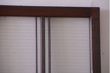和製アンティーク　モールガラス入り!レトロな引き戸2枚セット(2)
