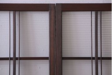 和製アンティーク　モールガラス入り!レトロな引き戸2枚セット(2)