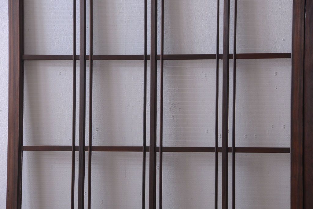 和製アンティーク　モールガラス入り!レトロな引き戸2枚セット(2)