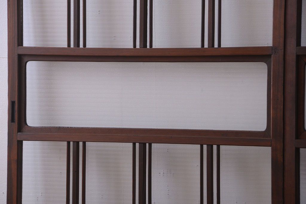 和製アンティーク　モールガラス入り!レトロな引き戸2枚セット(2)