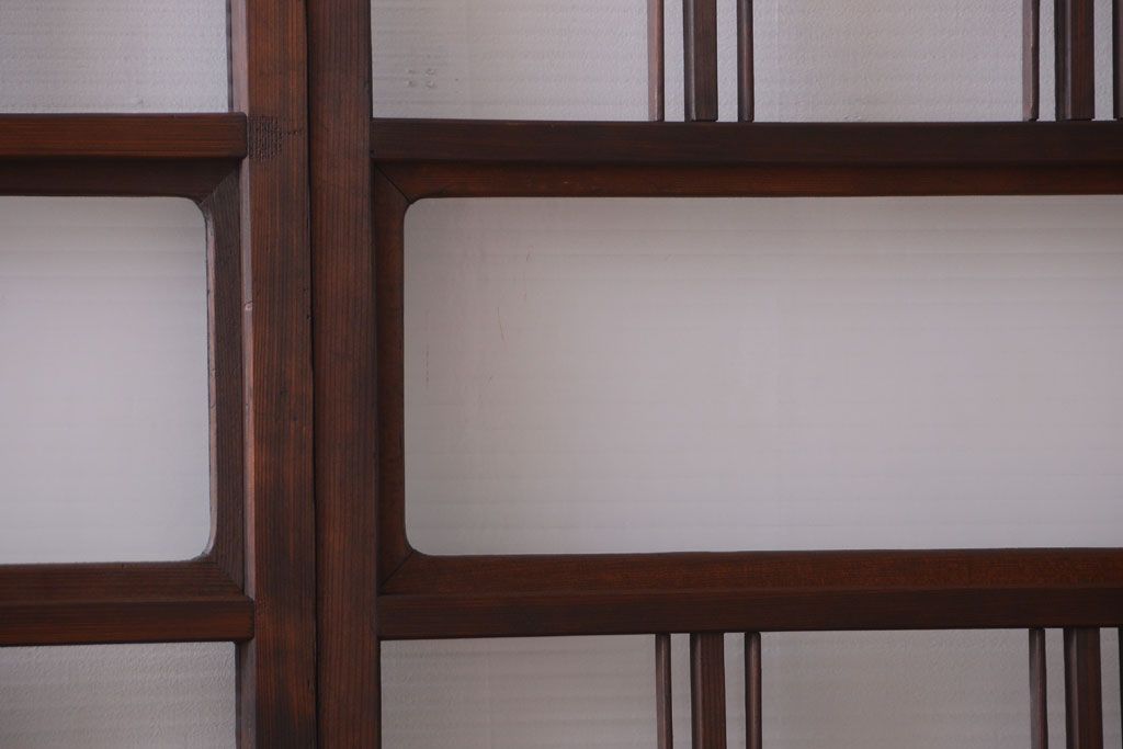 和製アンティーク　モールガラス入り!レトロな引き戸2枚セット(2)