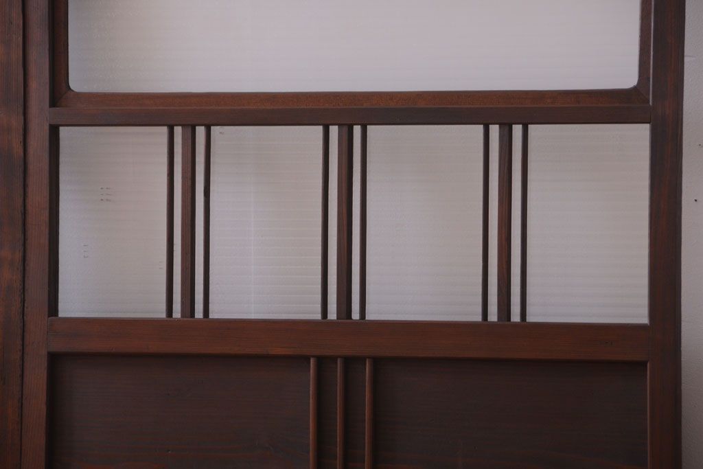 和製アンティーク　モールガラス入り!レトロな引き戸2枚セット(2)