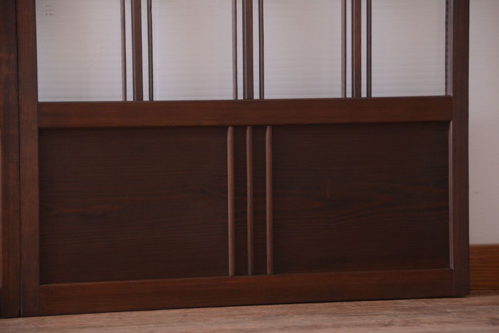 和製アンティーク　モールガラス入り!レトロな引き戸2枚セット(2)