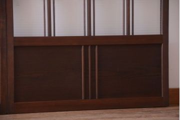 和製アンティーク　モールガラス入り!レトロな引き戸2枚セット(2)