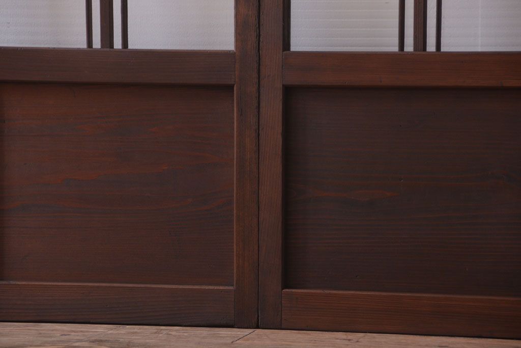 和製アンティーク　モールガラス入り!レトロな引き戸2枚セット(2)